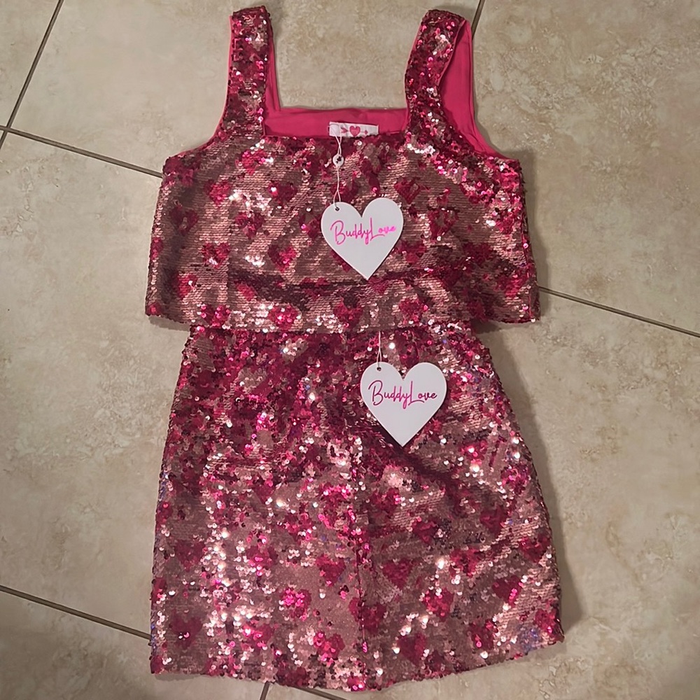 Buddy Love Sequin Heart Set XS